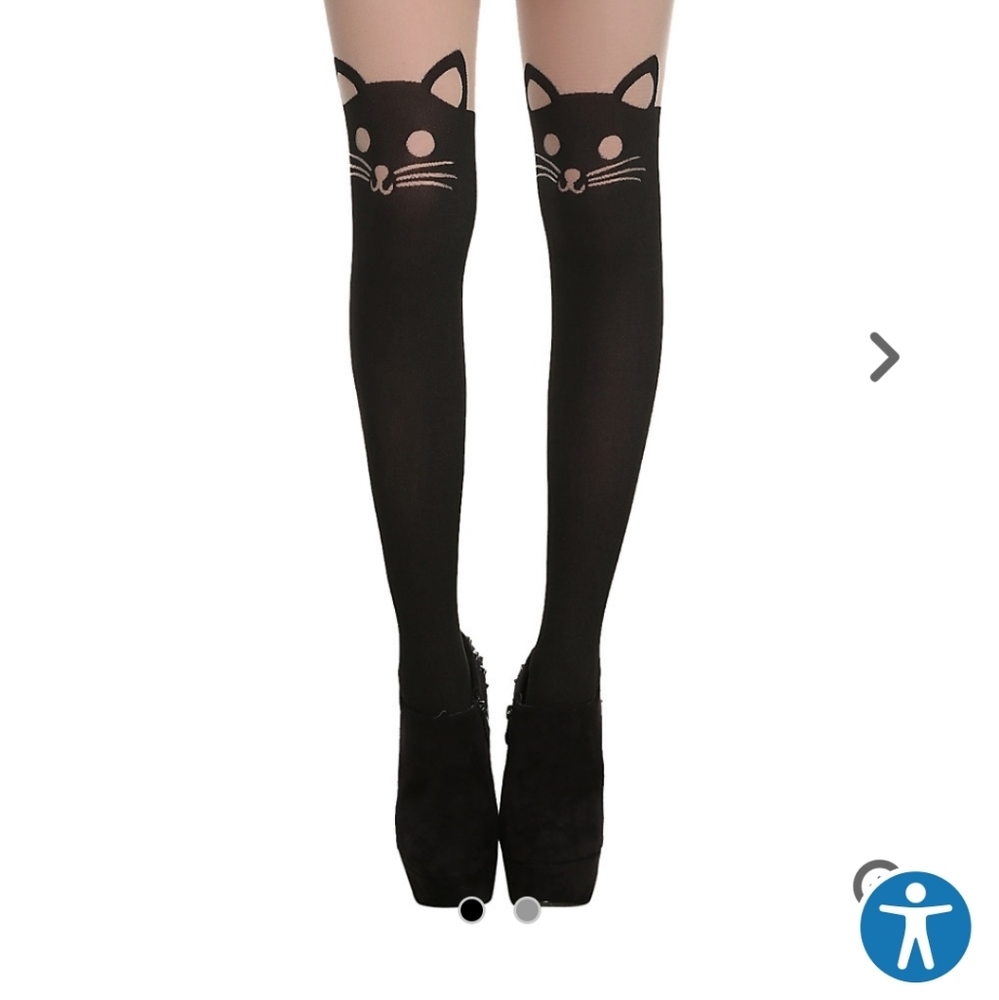 🖤Blackheart Cat Faux Thigh High Tights

🤍
